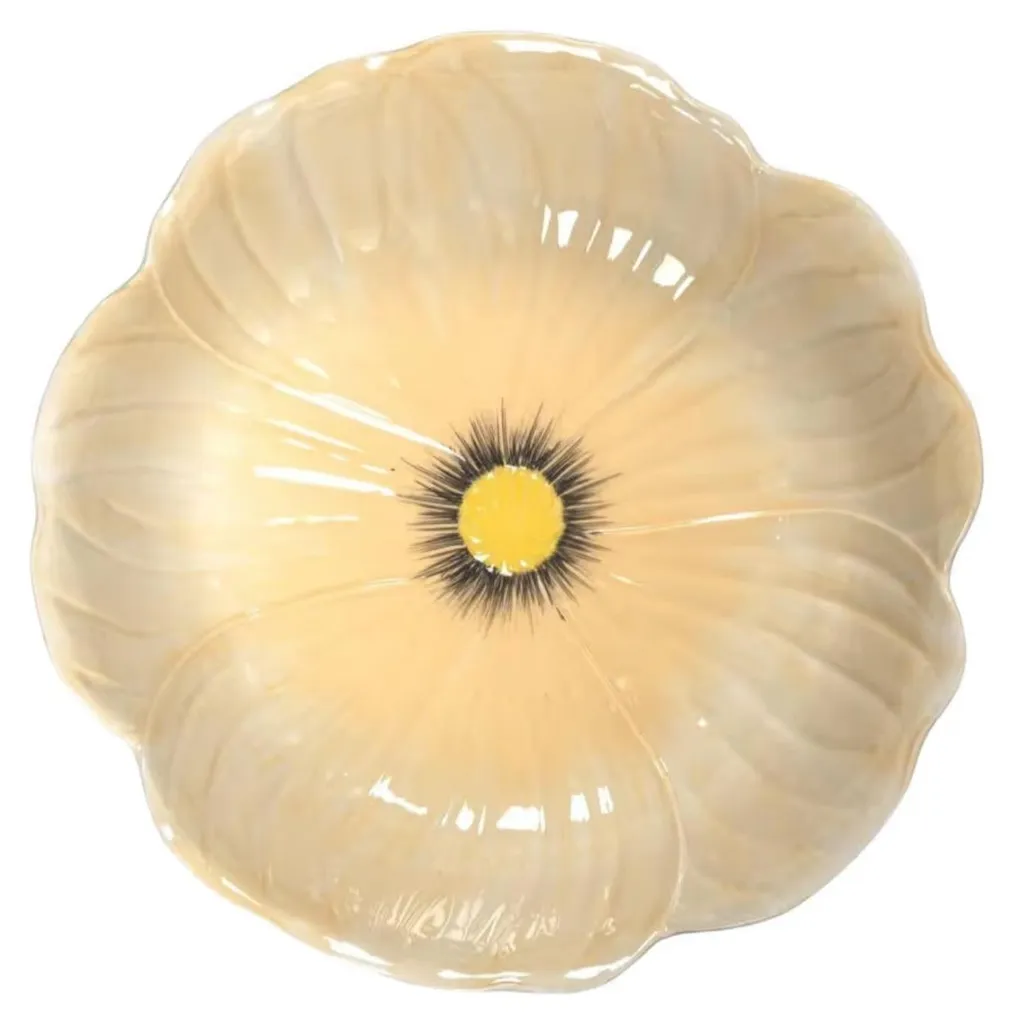 Byon Poppy L Coupe Décorative en Grès Crème - Saladier Design 30cm