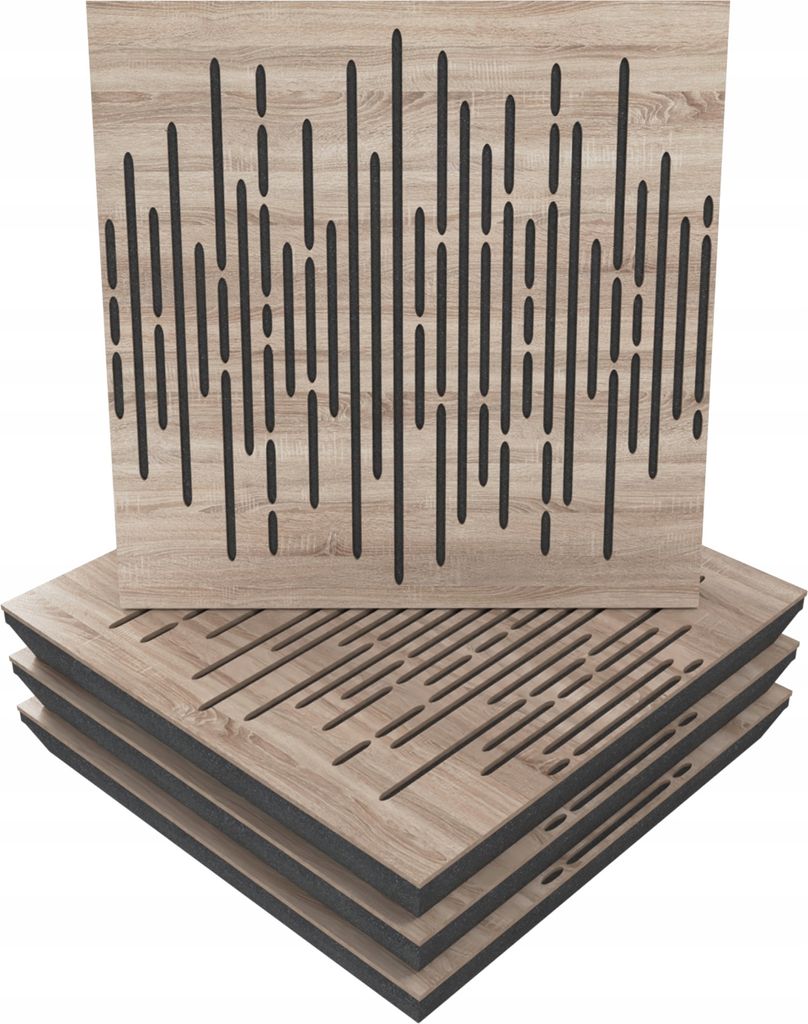 8er-Set Akustikpaneele WAVE 50x50x5 cm, Sonoma – inkl. Produktbild 