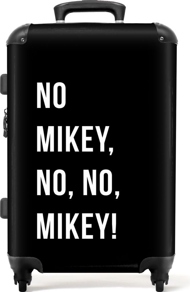 NoBoringSuitcases.com Großer Koffer - Zitate - Nein Mikey, nein, nein, Mikey! - Schwarz - Kombinationsschloss TSA - Hartschalen Trolley 4 Rollen...