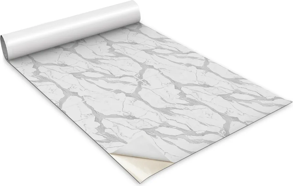 Pellicola Effetto Marmo Bianco 100x50 cm - Qualità Premium per Mobili