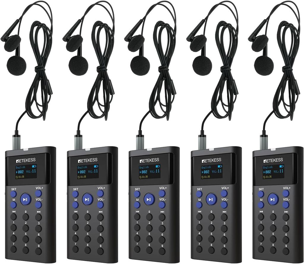 Retekess TT128 Self Tour Guide System mit Automatischer Erklärung, Audio Flüsterdolmetschgerät, Unterstützt 41 Sprachen, für Berühmte Landsch...
