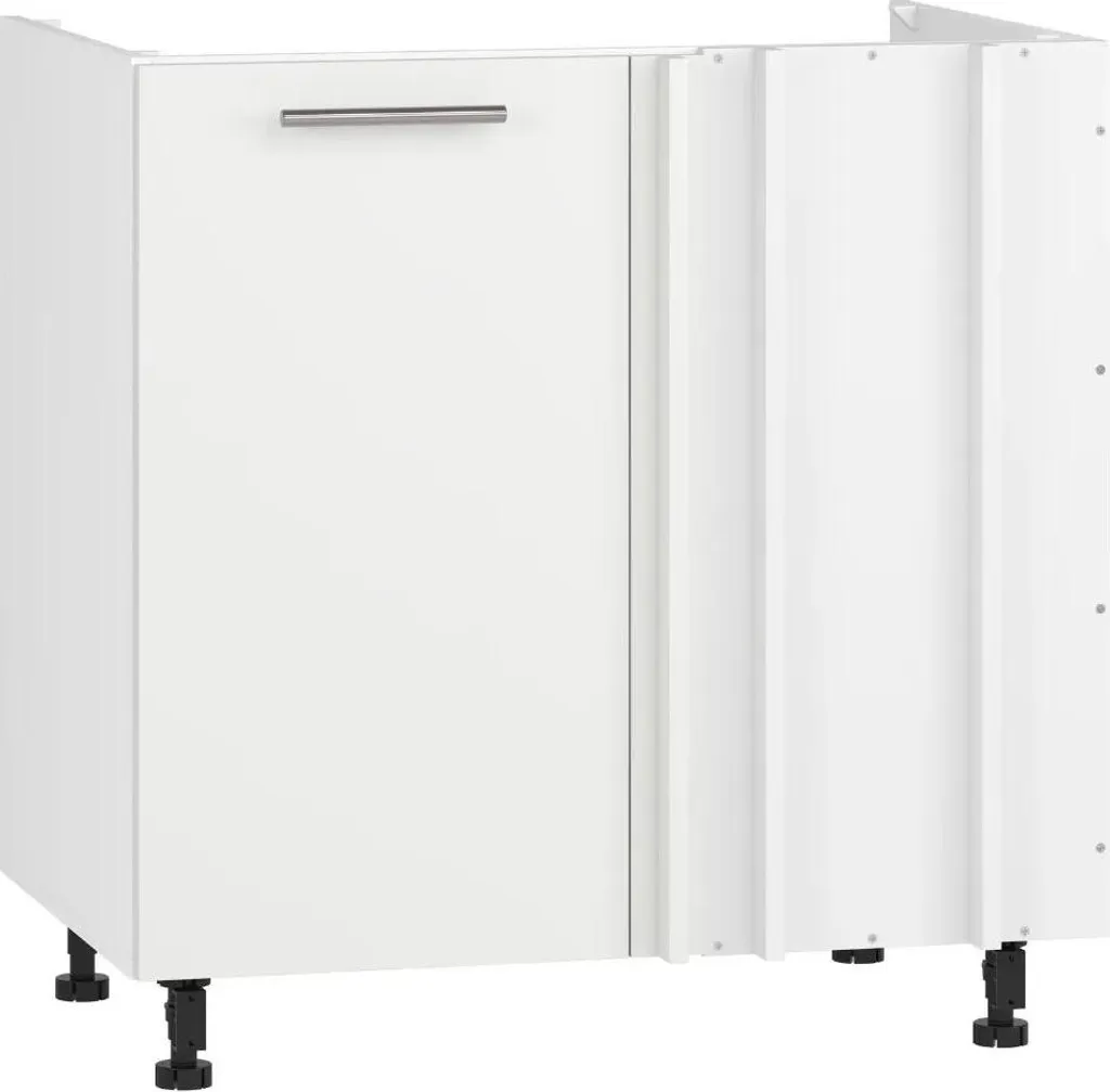 Meuble bas de cuisine d'angle blanc mat 80cm pour évier gamme VENTO