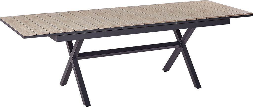 BELIANI Gartentisch Graphitgrau Kunstholz und Aluminium Ausziehbar für 8 Personen 184/242 x 90 cm Rechteckig Modern Outdoor Terrasse Garten Möbel