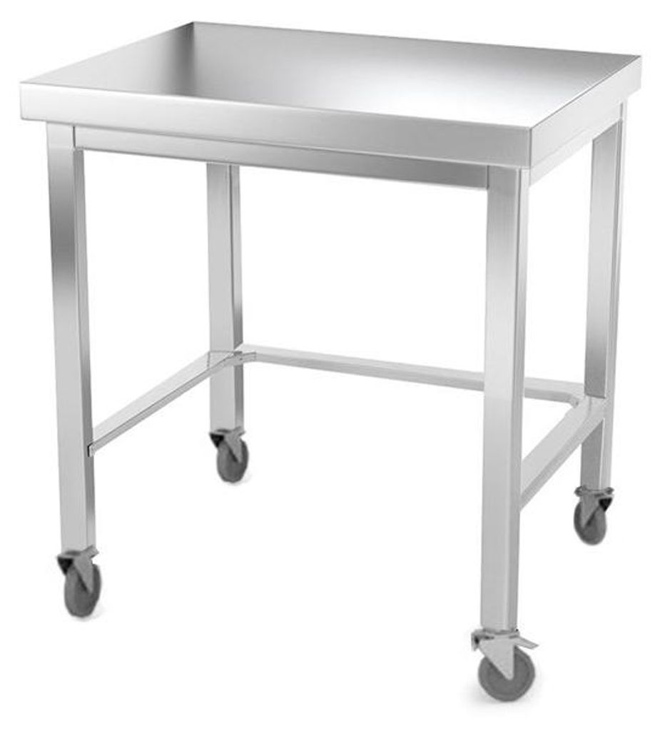 Arbeitstisch aus Edelstahl, 600 x 600 mm, mit verstärktem Produktbild 