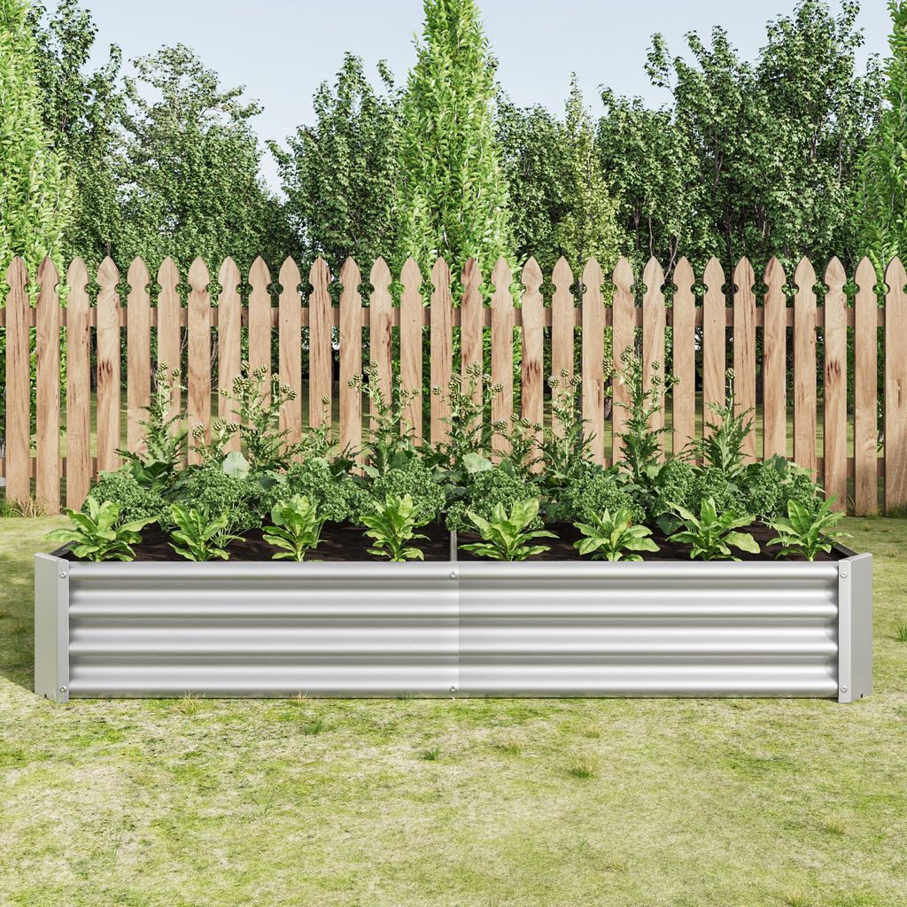 Hochbeet aus robustem Stahlblech, mit stabilem Design, Rostschutz & langer Haltbarkeit, ohne Boden, ideal für Gemüse, Kräuter & Blumen, grün