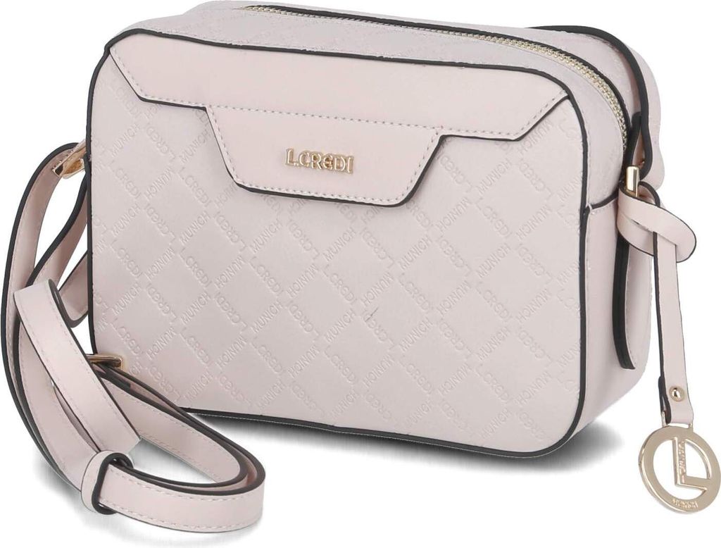 L.Credi Damen Umhängetasche Boxy Bag Cross Body FILIBERTA Beige Kunstleder vegan-