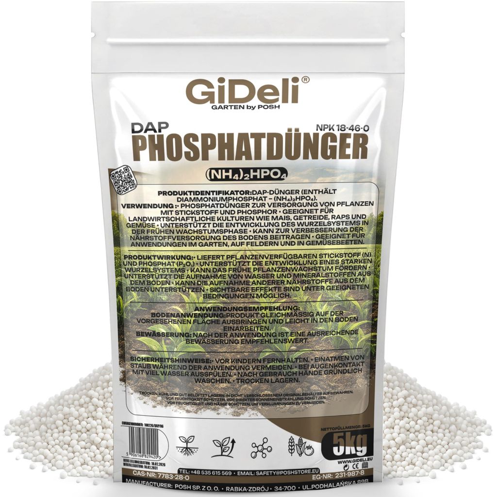 DAP 5 kg Concime fosfatico per mais e cereali, granuli NPK Immagine del prodotto 