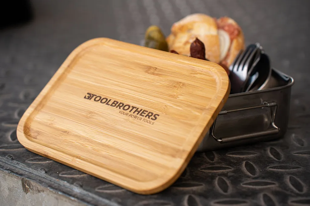 Set Pranzo Toolbrothers: Lunchbox Acciaio 1340ml + Borraccia 500ml + Posate 4in1 + Borsa Termica