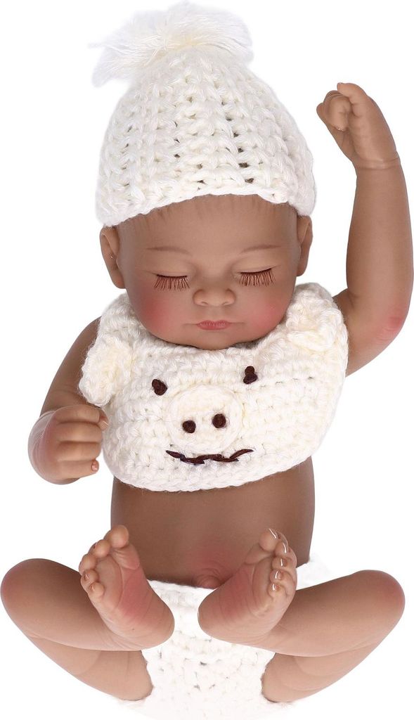 Lebensechte Babypuppe 10 Zoll weiches Silikon Neugeborenes Junge mit schönen Kleidern Kinder Spielzeugwhite ohne Schuhe