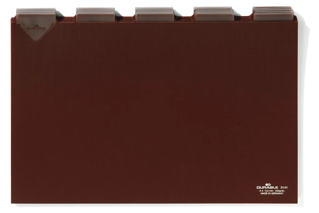 DURABLE 314111 Guides intercalaires A4 division 5/5 marron indéchirables