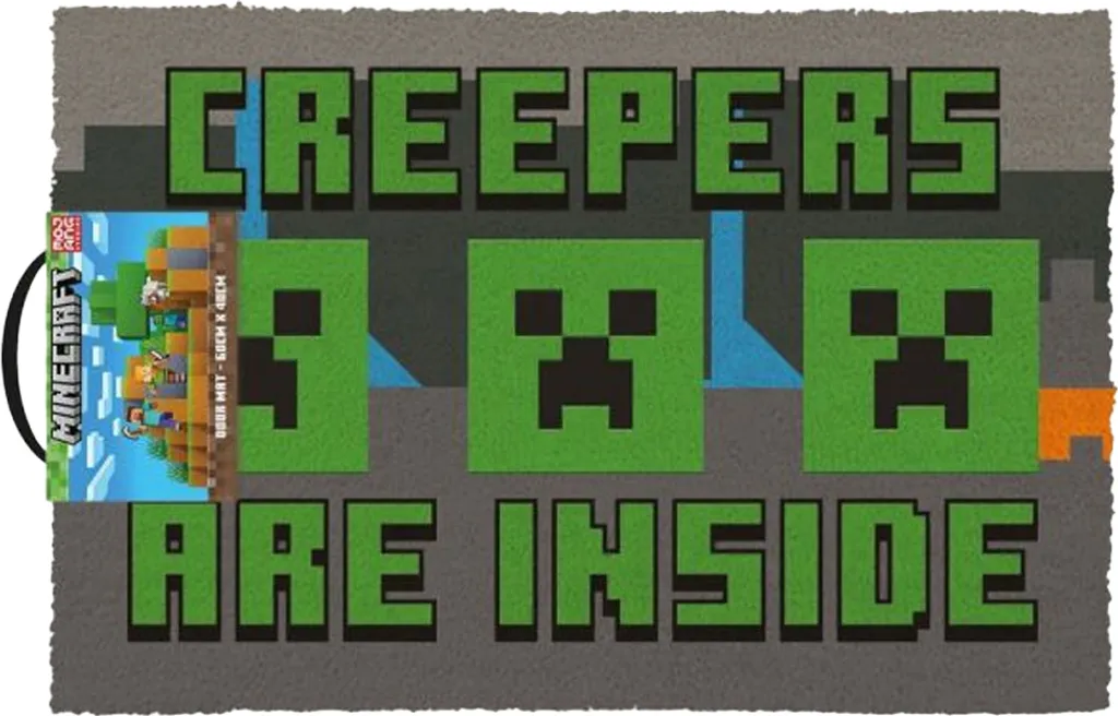 Paillasson Minecraft Creepers Need Hugs anti-saleté en coco 40x60 cm