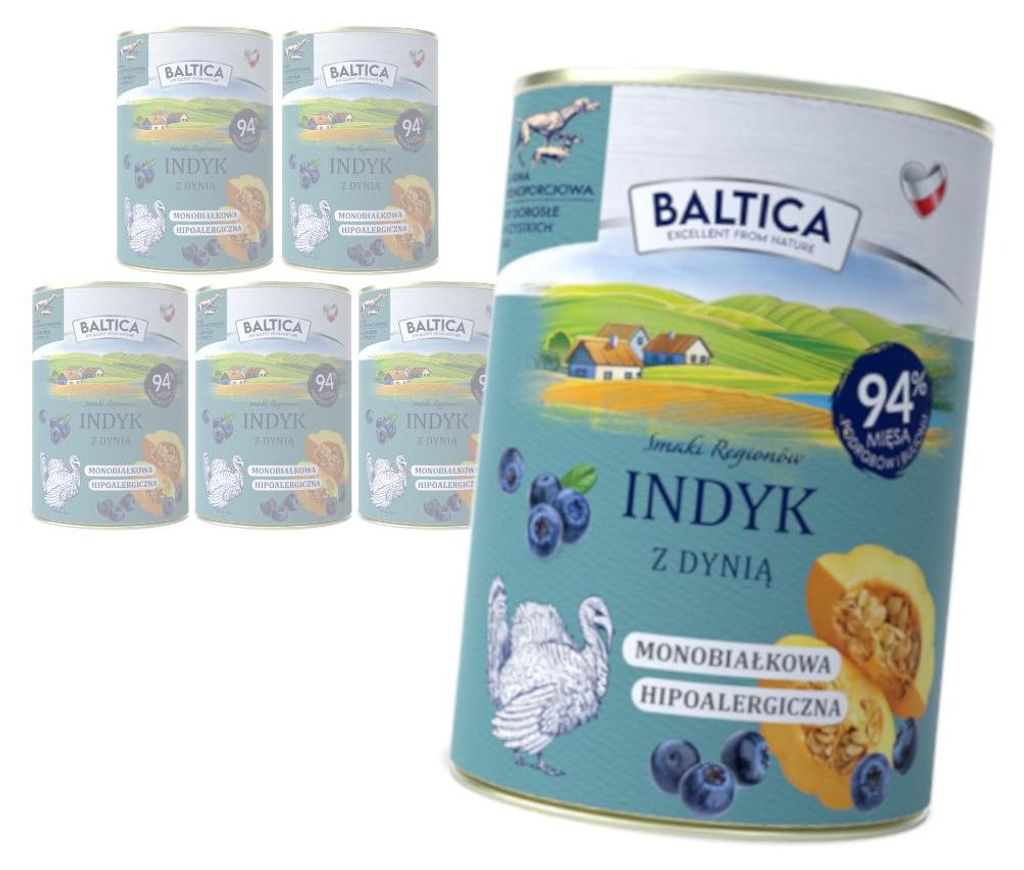 Baltica Indyk z Dynią 6x400g Monoproteinowa Hipoalergiczna Zdjęcie produktu 