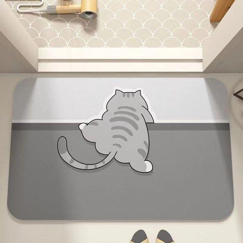 Diatoom-antislip-Badkamermat mit Cartoonmotiv, vlekbeständig, Fußmat für Badezimmer