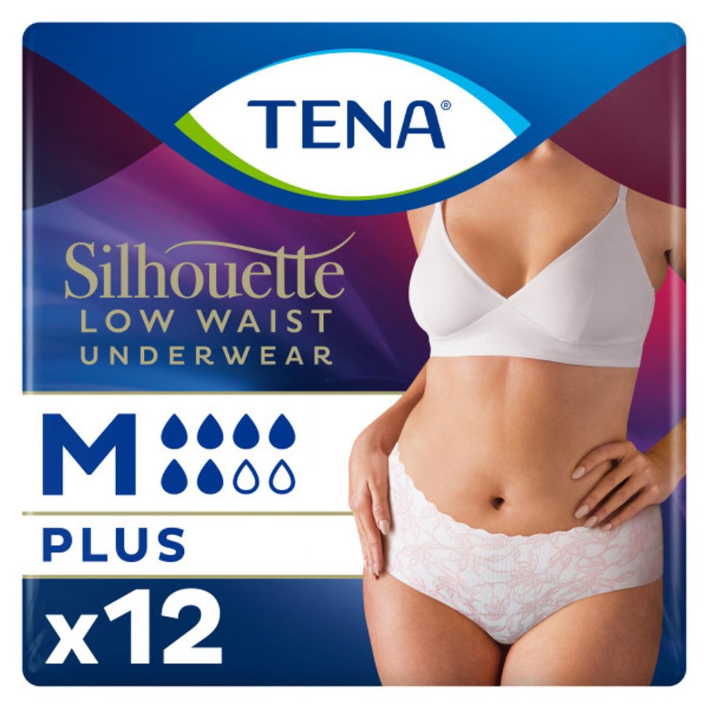 Tena Silhouette Plus Blanc - Lage Taille M (12 stuks) Productafbeelding 
