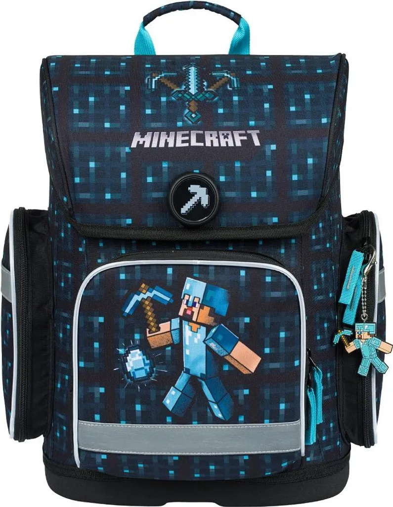 Cartable scolaire Minecraft pour primaire - Modèle ergonomique Blue Axe
