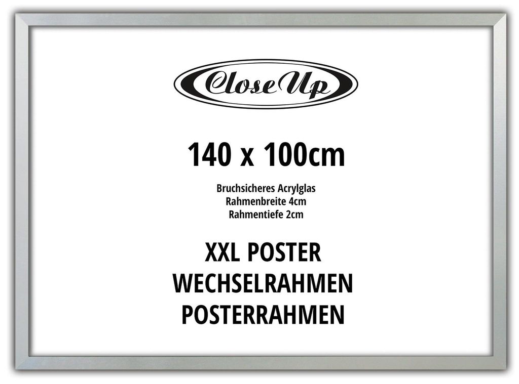 Rama plakatowa XXL 100 x 140 cm srebrna Zdjęcie produktu 
