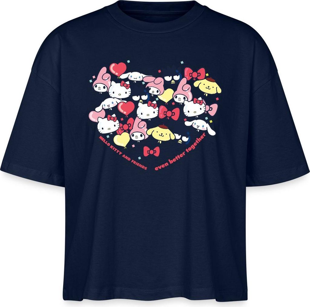Spreadshirt Hello Kitty And Friends Ballons Boxy Shirt Damen, XS, Navy