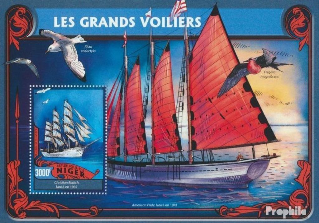 Briefmarken Niger 2016 Mi Block 559 (kompl. Ausg.) postfrisch Große Schiffe