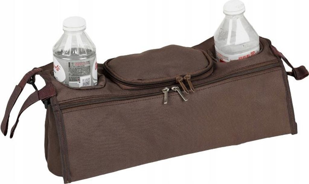 ORGANIZER Halter für Kinderwagen Flaschen Tasche Doppelt BREIT Braun