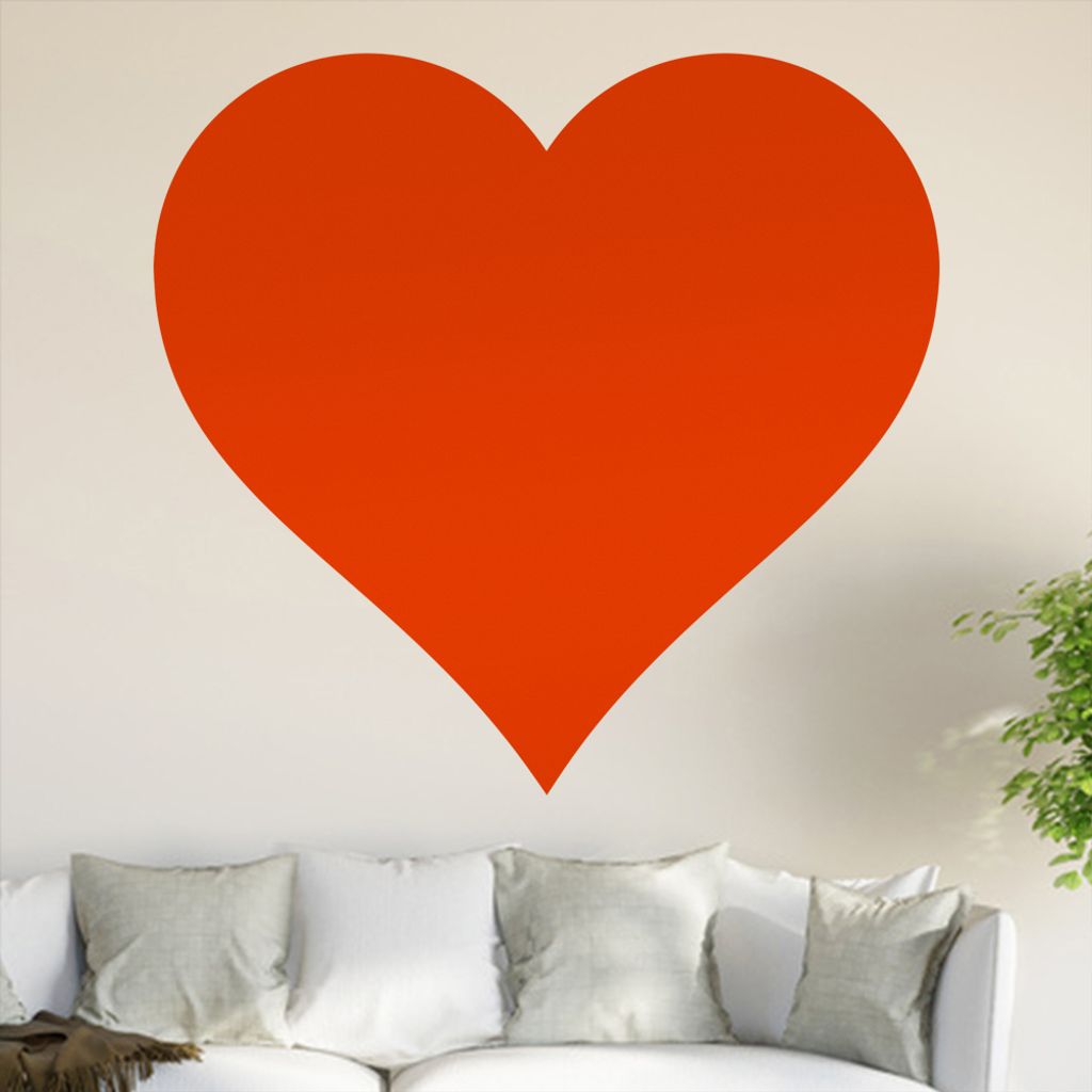Herz Wandtattoo in 6 Größen - Wandaufkleber Wall Sticker - Dekoration, Küche, Wohnzimmer, Schlafzimmer, Badezimmer