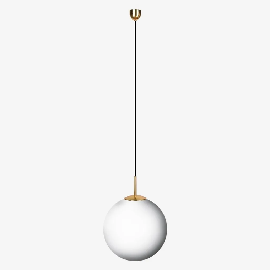 Suspension idéale pour salle à manger en verre opale et laiton E27