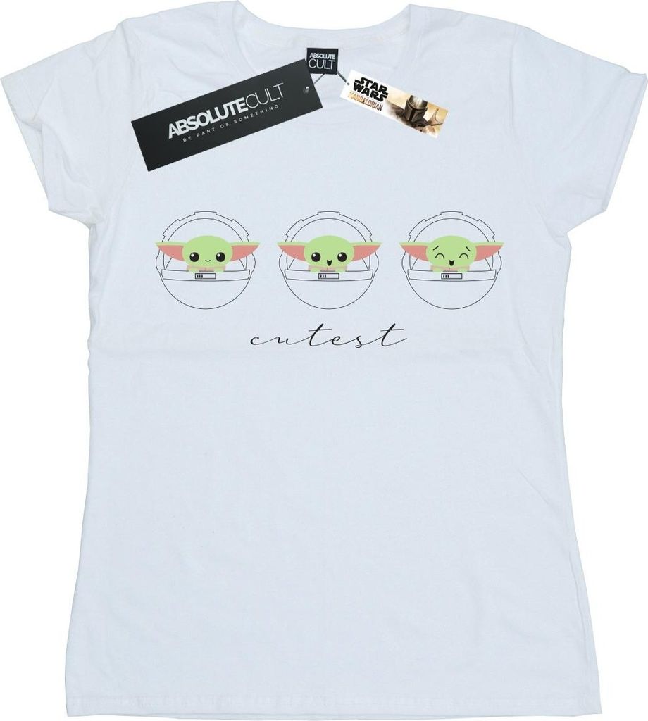Star Wars - "The Mandalorian The Cutest" T-Shirt für Damen BI43149 (L) (Weiß)