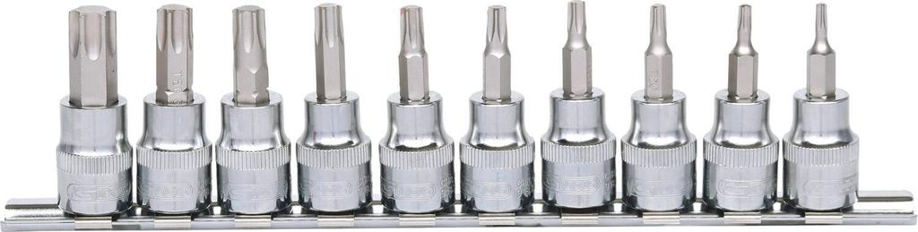 KS Tools 3/8 CHROMEplus Bit-Stecknuss-Satz TX, 10-tlg T10-T55