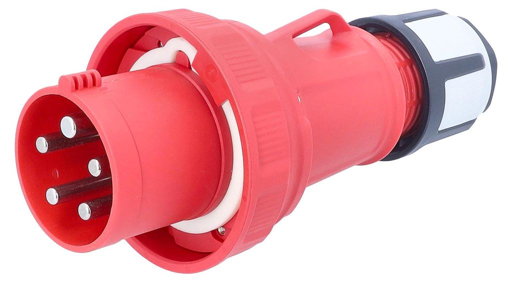 as-Schwabe MENNEKES CEE-Stecker 400V 63A Rot Schraubanschluss max. 16mm² IP44