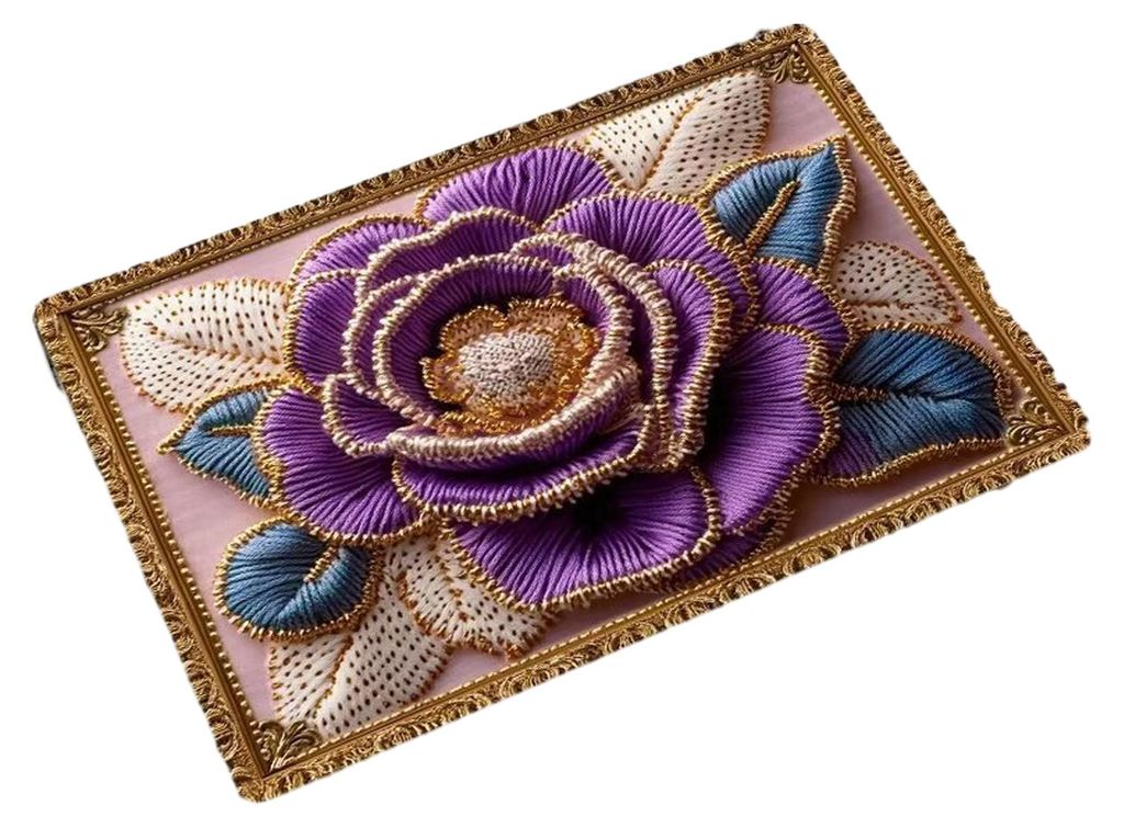 Fußmatte mit rutschfester Gummirückseite, saugfähig, schnelltrocknend, Badmatte im Retro-Stil mit 3D-Blumenmuster, Küchen-, Dusch-, Wäsche- un...