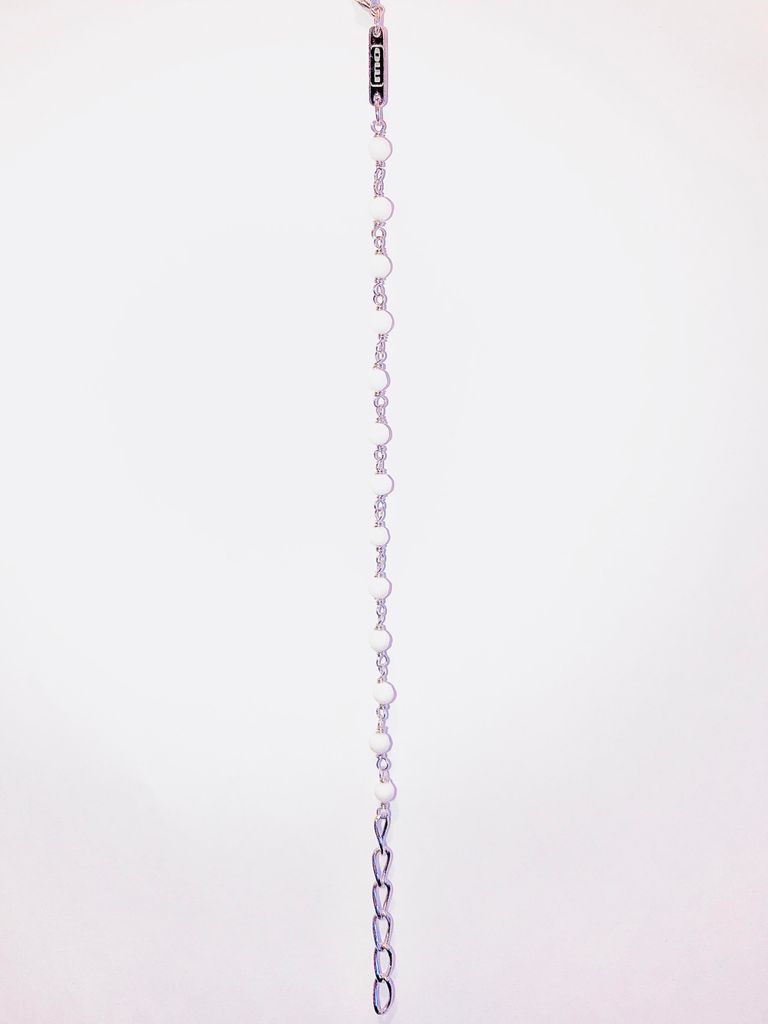 Monomania 43504 Armband Damen Achat Weiss Edelstahl 20 cm