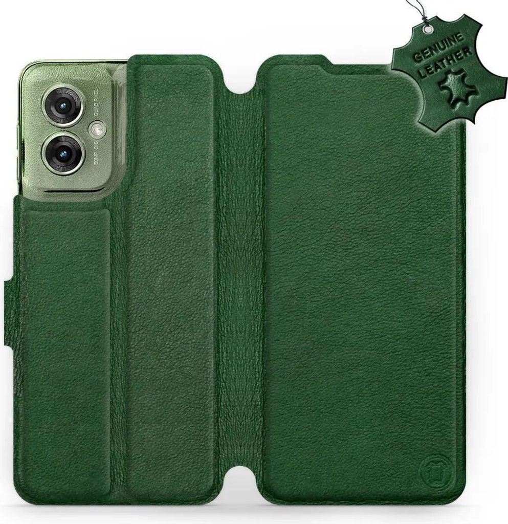 Echtleder Handyhülle für Motorola Moto G55 5G, Mobiwear Leather, Grün