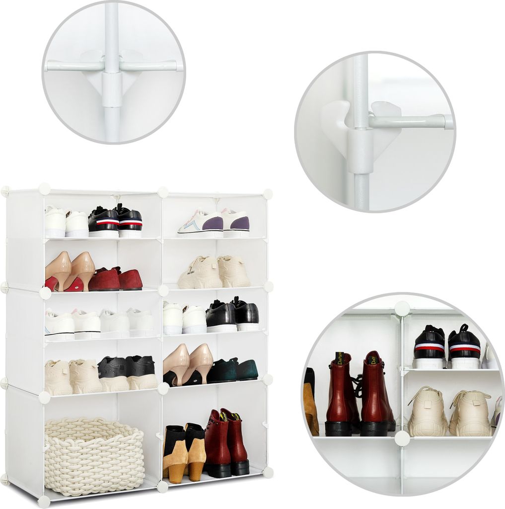 Mondeer Schuhschrank Kunststoff Schuhablage mit 6 Fächer Produktbild 4