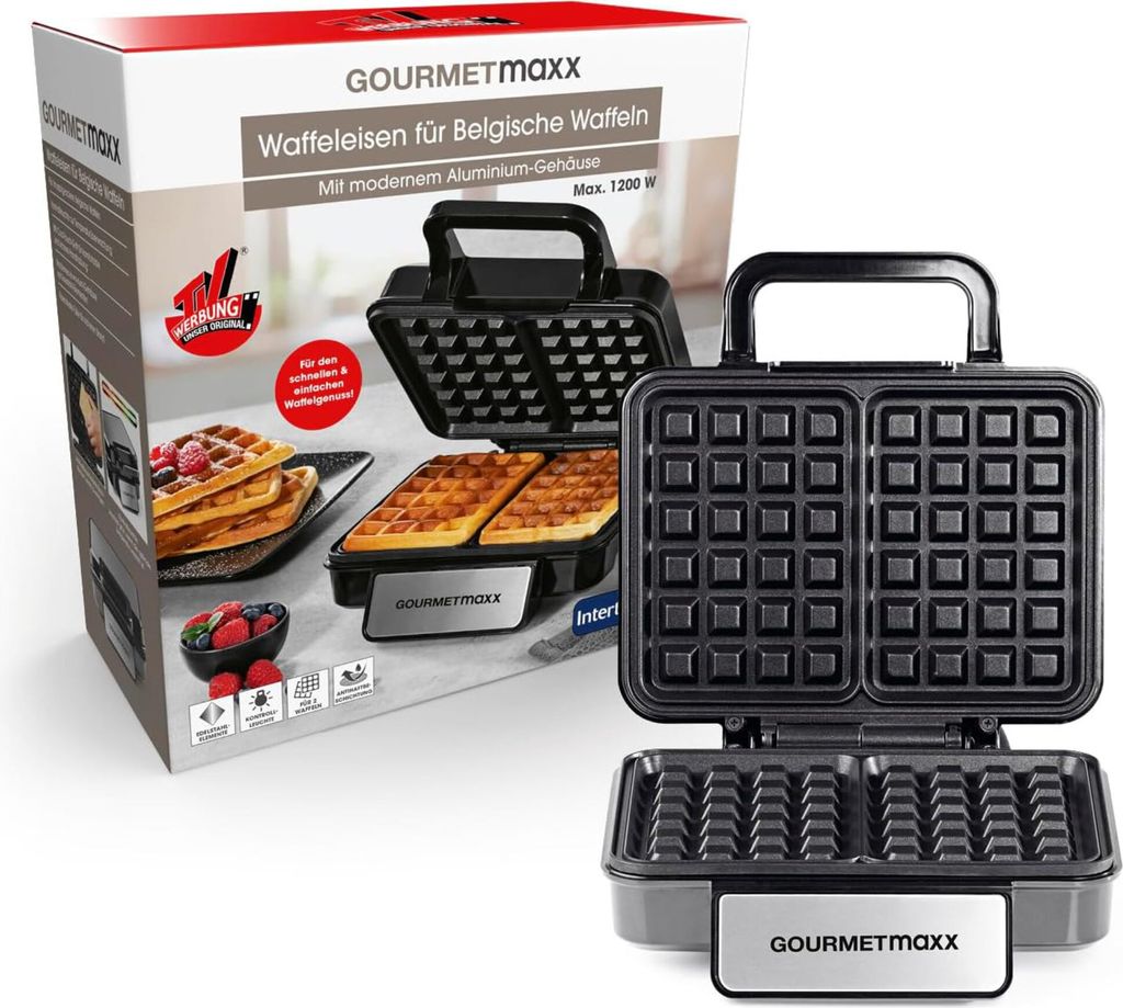 GOURMETmaxx Waffeleisen für 2 Belgische Waffeln Produktbild 7