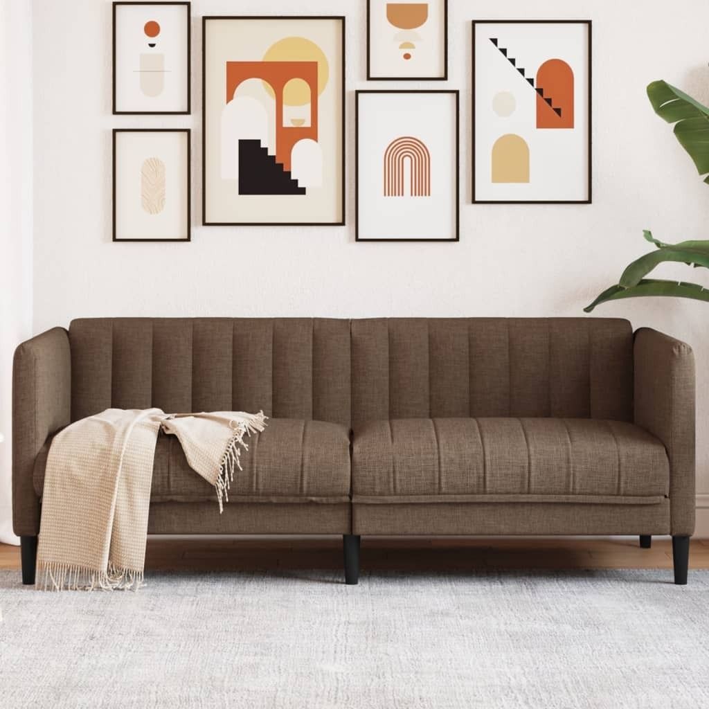 Design Sofa 2-Sitzer Braun Stoff, Schlafsofas 2024 Neu Produktbild 1