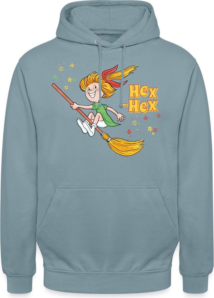 Spreadshirt Bibi Blocksberg Mit Bibi Und Kartoffelbrei Uni Hoodie, S, Nebelblau