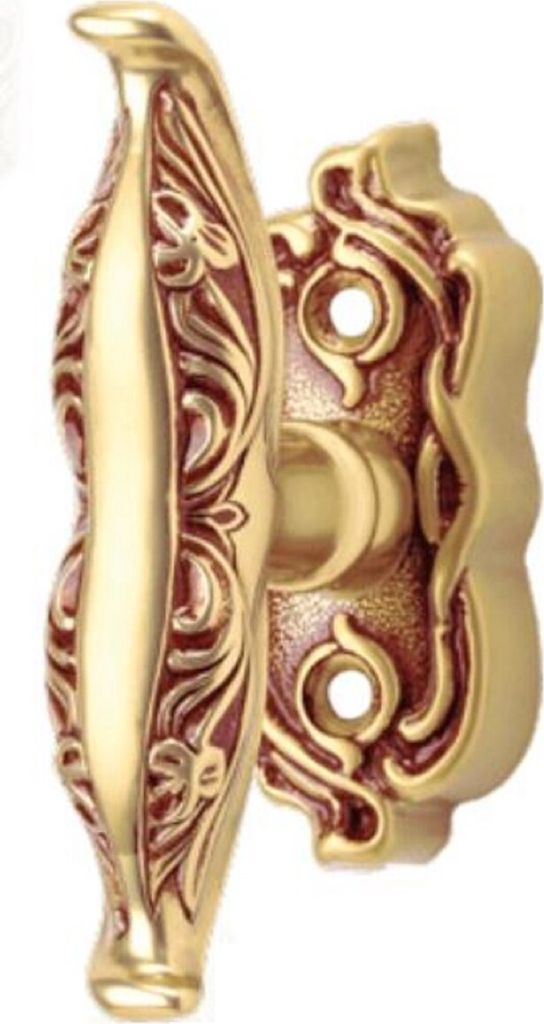 Casa Padrino Jugendstil Fensterklinken Set Französisches Gold 3,6 x 11 cm - Elegante Messing Fenstergriffe - Barock & Jugendstil Deko Accessoires