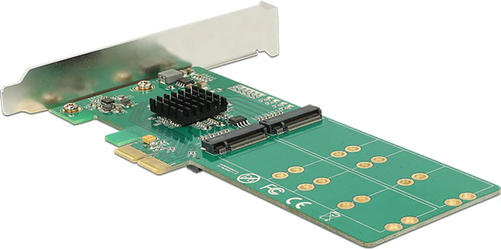 Adaptateur Quad M.2 Key B PCIe Low Profile Delock - Transfert 6 Gbps - 2