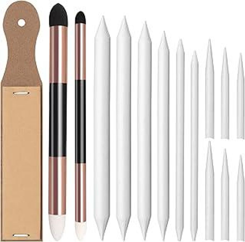 Cheynn 15 Stück Papierwischer Set, Papierwischer Bleistifte zum Zeichnen Doppelköpfe Papier Radiergummi Stift Malerei Radierstift Skizzen Schwamm...