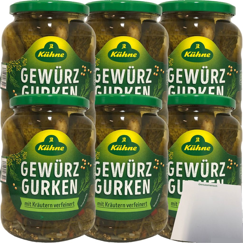 Kühne Gewürzgurken Auslese mit Kräutern verfeinert 6er Pack Produktbild 