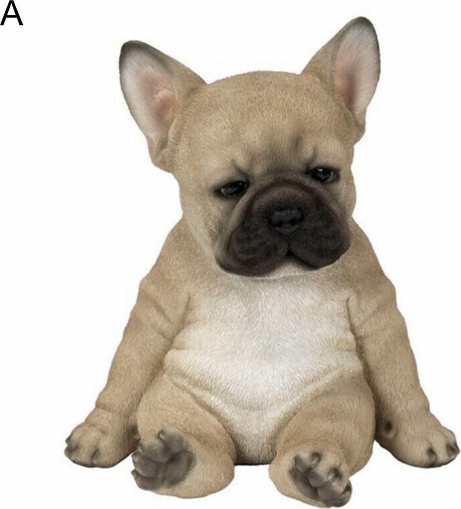 Hundestatue realistisch aussehende wasserdichte Harz French Bulldog Statue Gartendekor für Zuhause-A