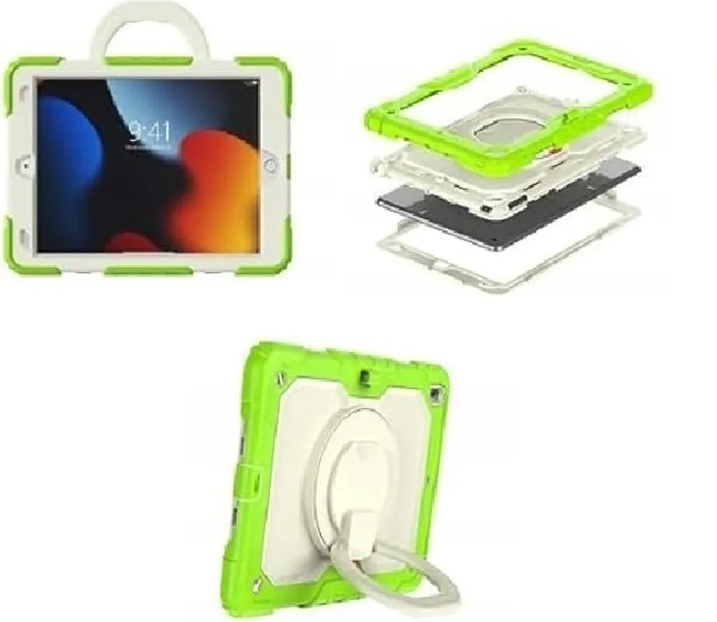 Custodia per iPad 9/8/7 10,2" con supporto e tracolla Verde - 4