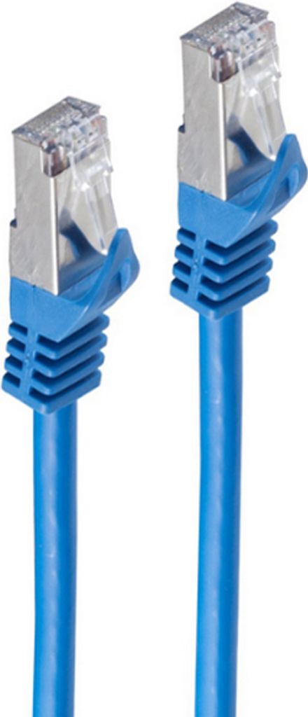 RJ45 Flachkabel m. CAT 7 Rohkabel slim blau 15m
