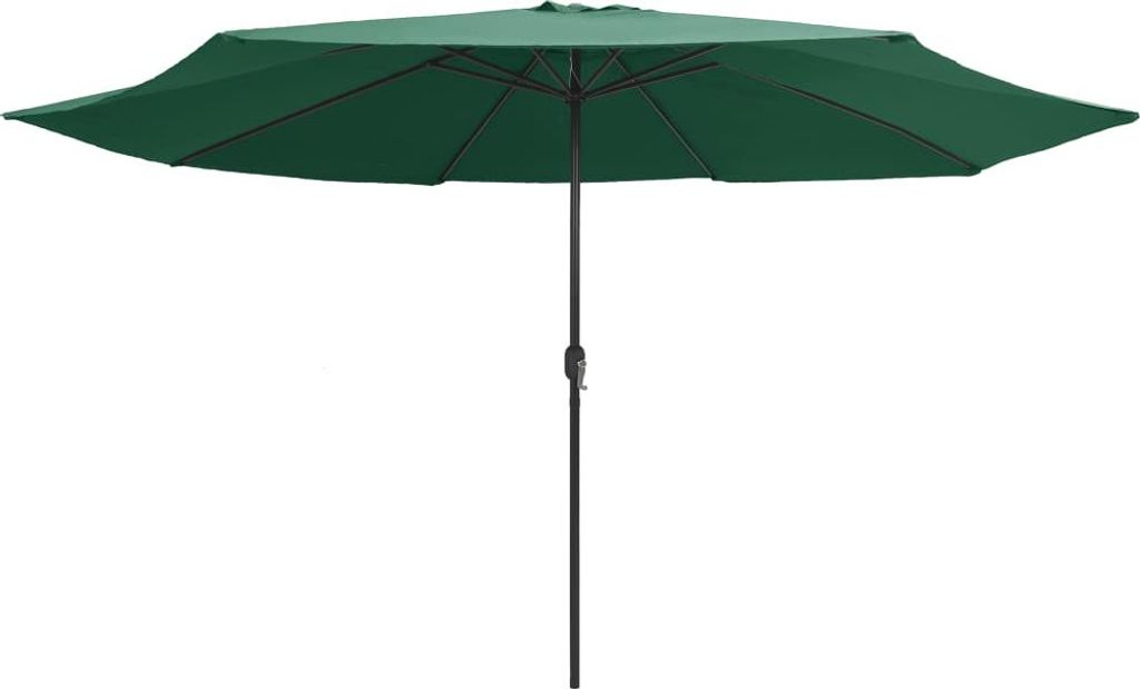 vidaXL Slnečník s kovovou tyčou 390 cm zelený Obrázok produktu 