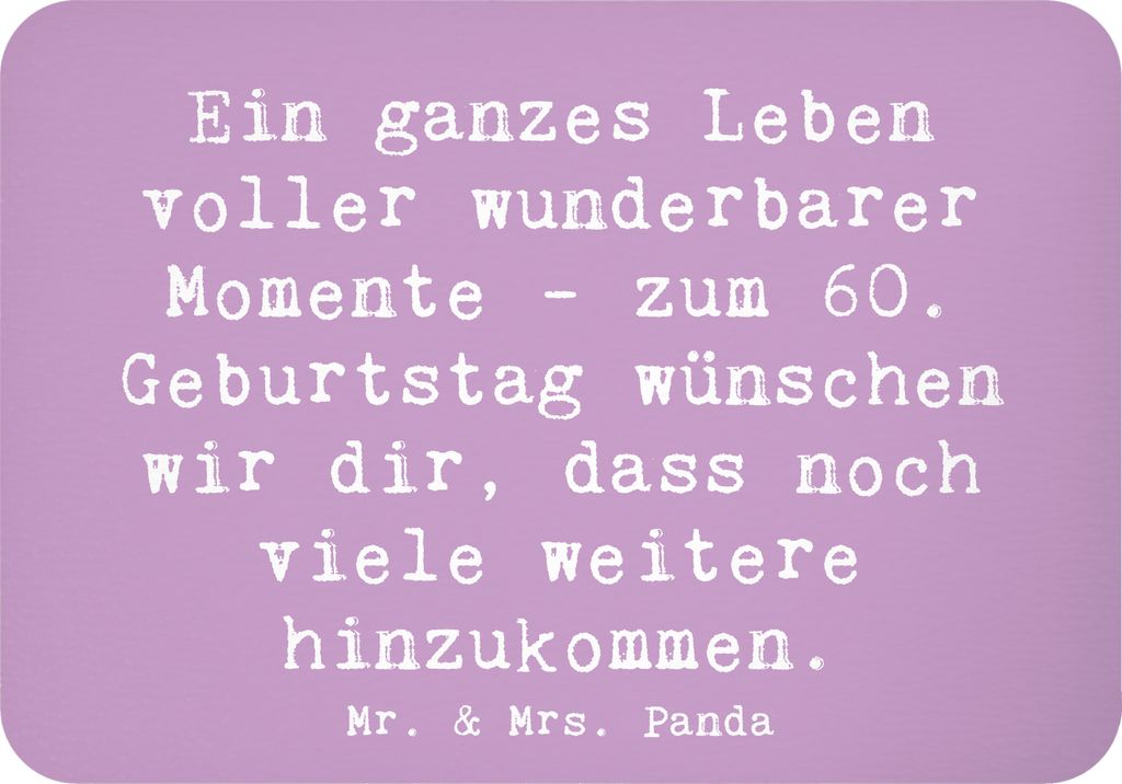 Mr. & Mrs. Panda Magnet Spruch 60. Geburtstag Momente - Lavendeltraum - Geschenk, Jubiläum, Alter, whiteboardmagnet, Notizhalter, haftmagnet, Pinn...