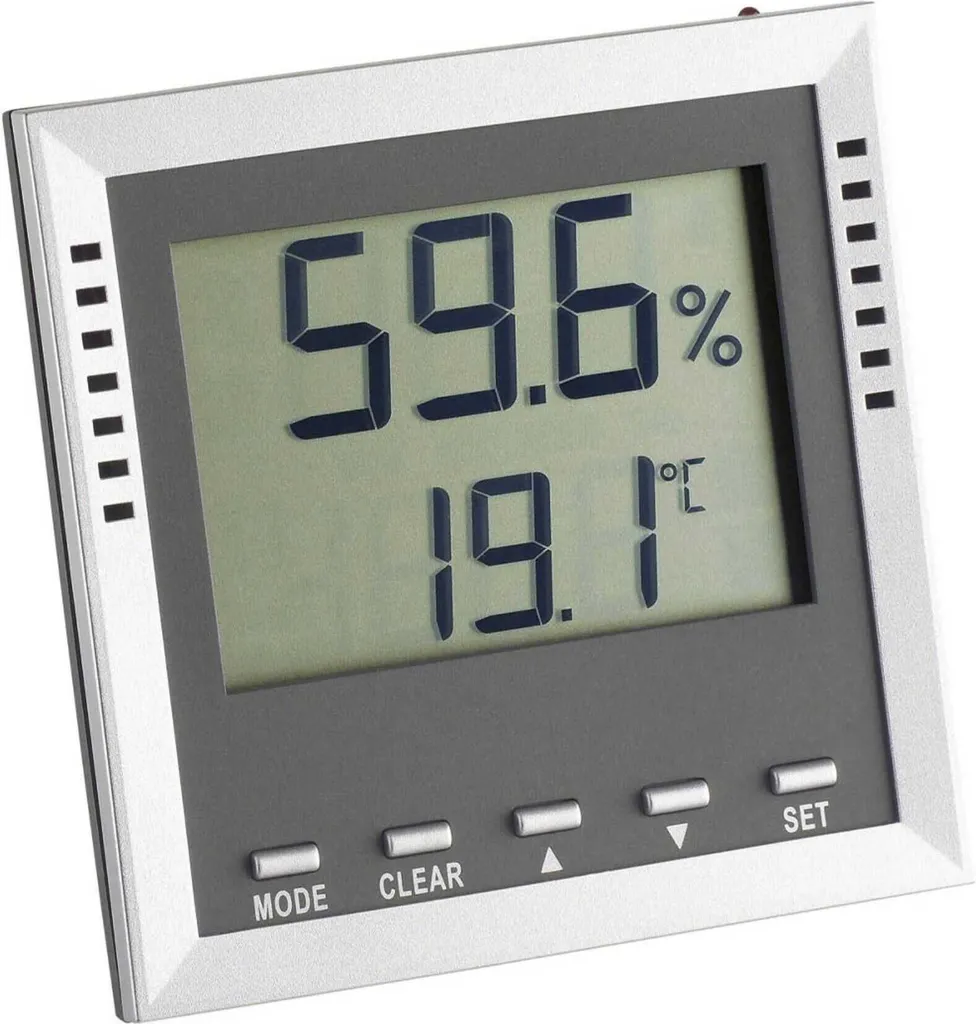 Thermo-hygromètre Digital TFA 30.5010.54 K pour Cave et Bureau Gris