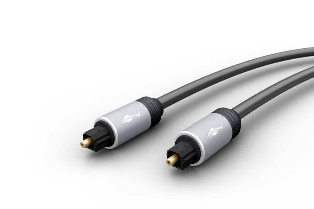 goobay Toslink Kabel mit Metallsteckern Stecker auf Stecker schwarz 3 m