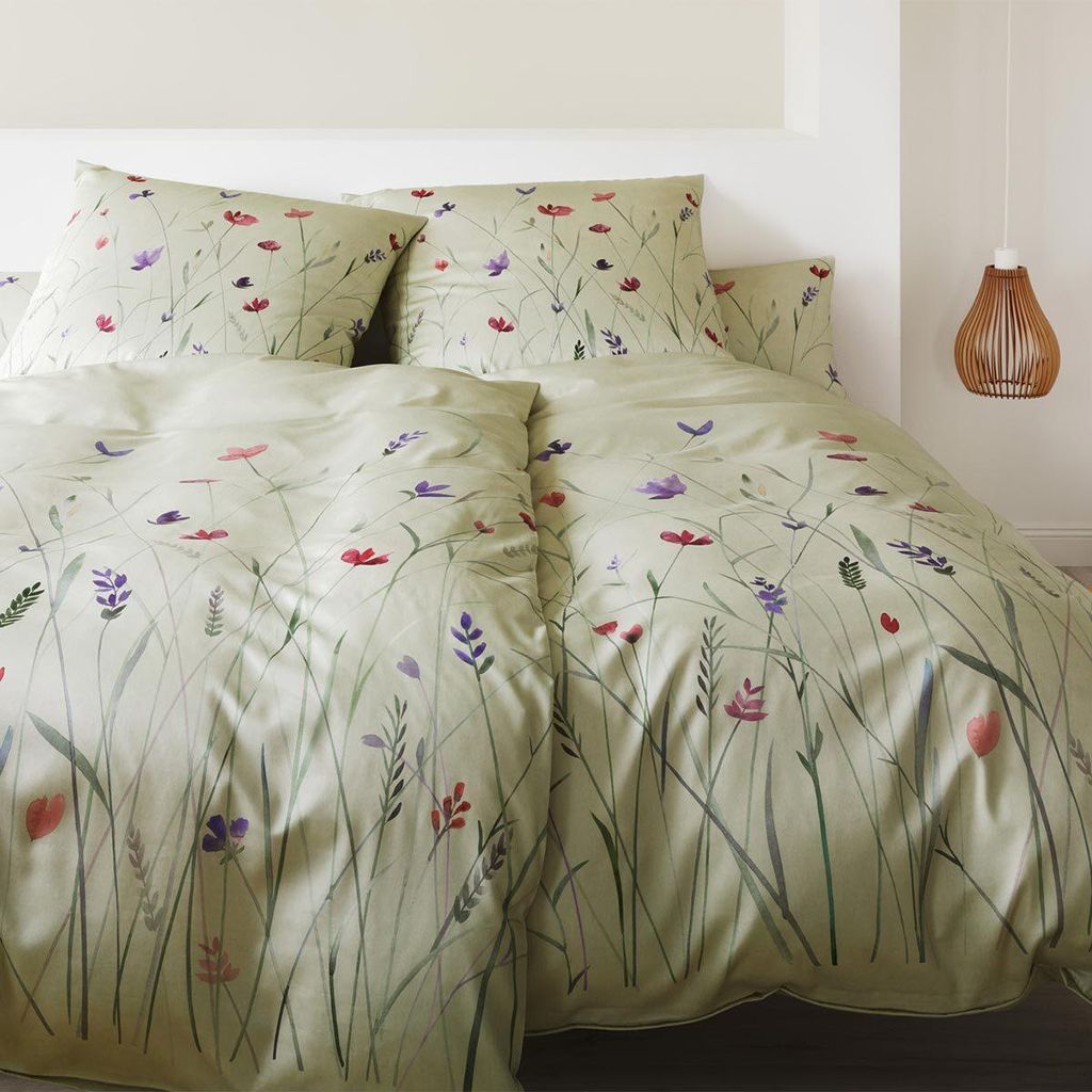 elegante Mako-Satin Kissenbezug einzeln Highlife Farbe Zartgrün Größe 80x80