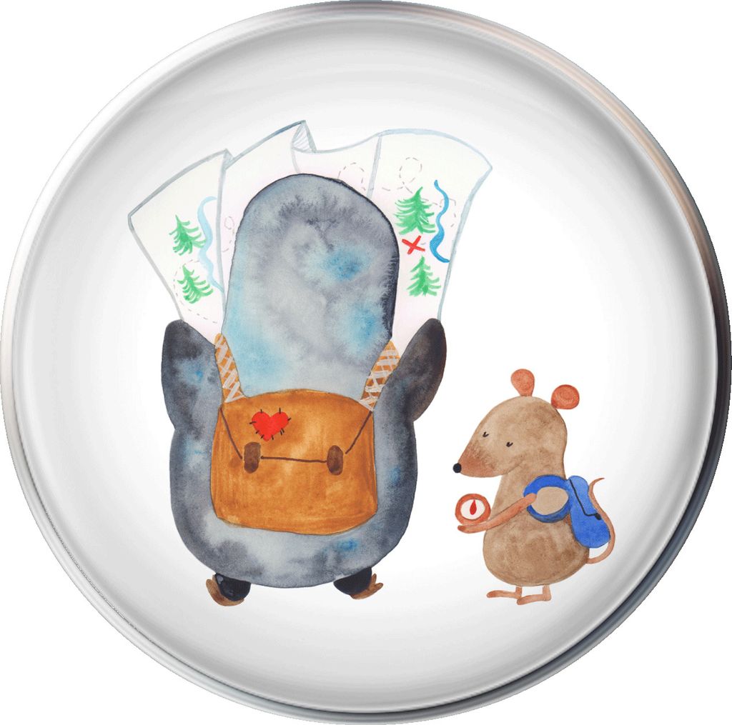 Mr. & Mrs. Panda Waschbecken Stöpsel Pinguin & Maus Wanderer - Weiß - Geschenk, Wandern, Waschbecken-Stopfen, Abenteuer, stopfen, Pinguine, Ablau...