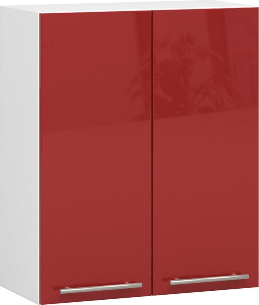 Akord Küchenhängeschrank Oliwia Weiß-Rot Hochglanz 60X30X72 Cm