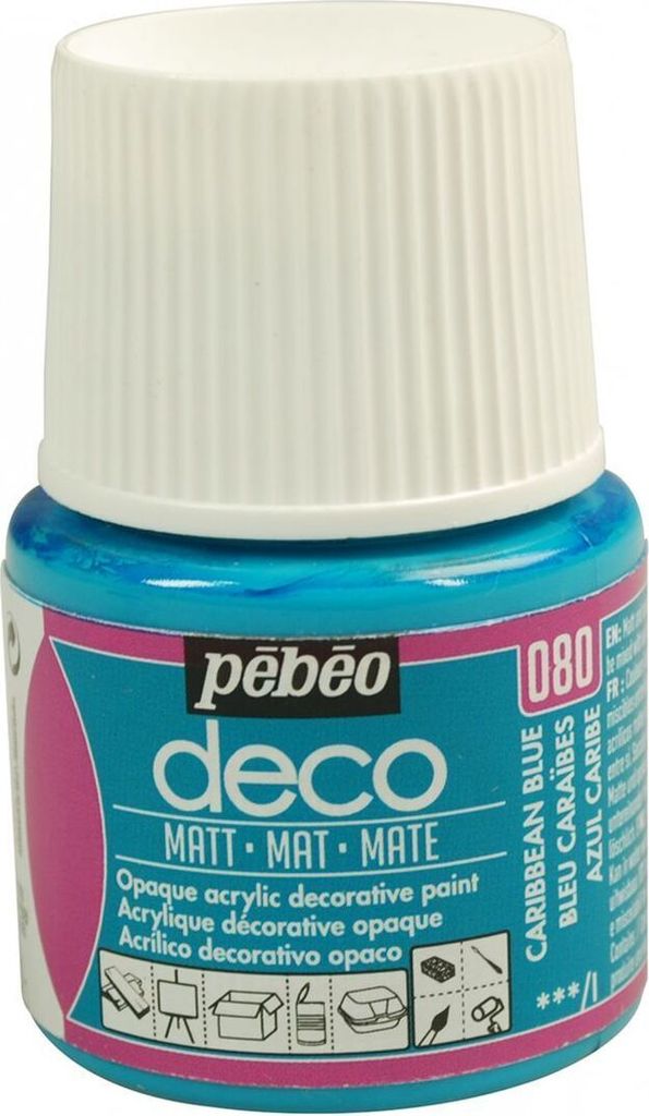 Matt opak Acrylfarbe - Karibikblau - 45 ml